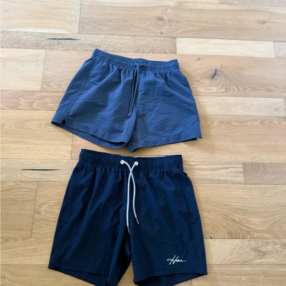Hollister 5in and Abercrombie 3.5 inch swim trunks. Washed but never worn